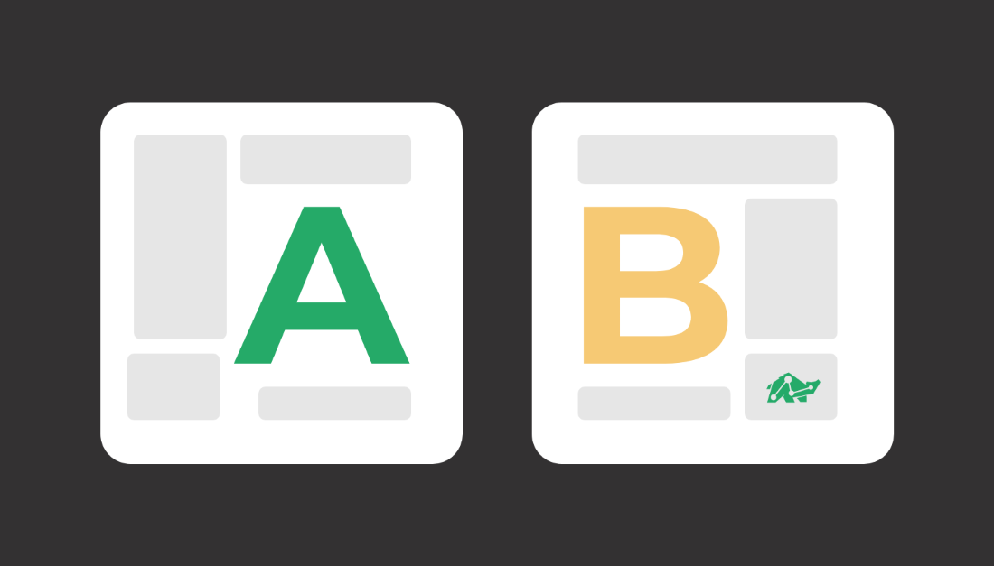 Visualisatie van een A/B-test voor het optimaliseren van gebruikerservaring en conversie