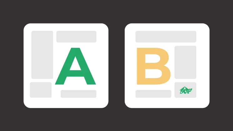 Visualisatie van een A/B-test voor het optimaliseren van gebruikerservaring en conversie
